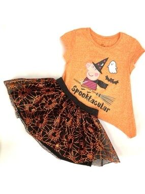 Way To Celebrate Halloween 3T Skirt And Peppa Pig Halloween High-Low 4T Shirt